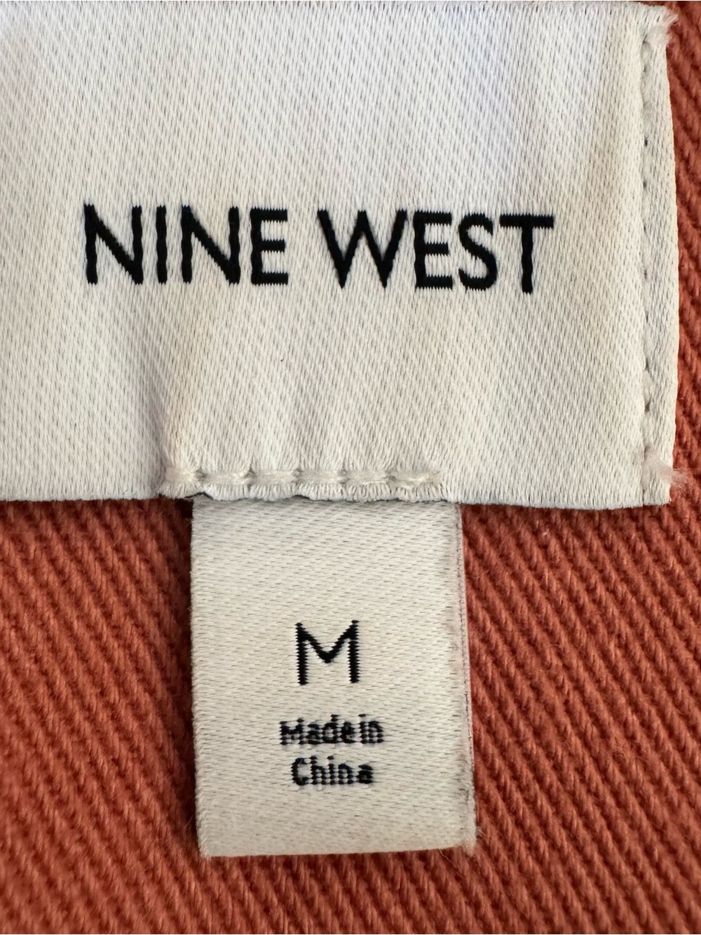 Nine West Burnt Orange Button Front Pocketed Denim Jacket Loose Fit Size Medium - Picture 4 of 7